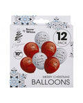 Red & White Merry Christmas Balloons - 10" Latex (12pk)