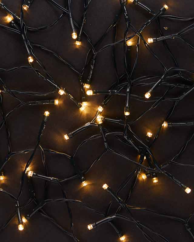 200 Warm White Outdoor LED Lights - Battery Operated