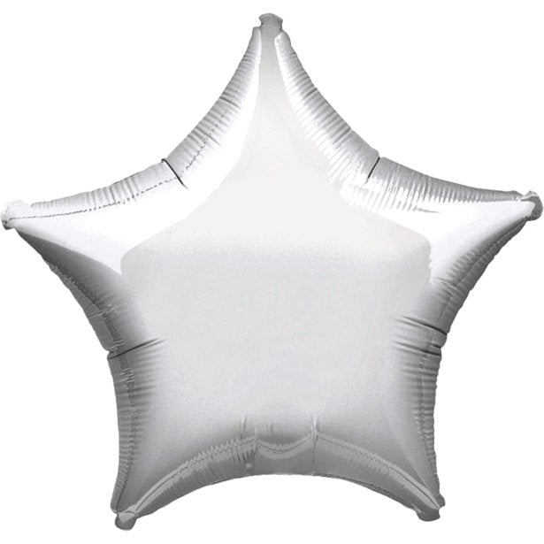 Metallic Silver Star Balloon - 19'' Foil - unpackaged