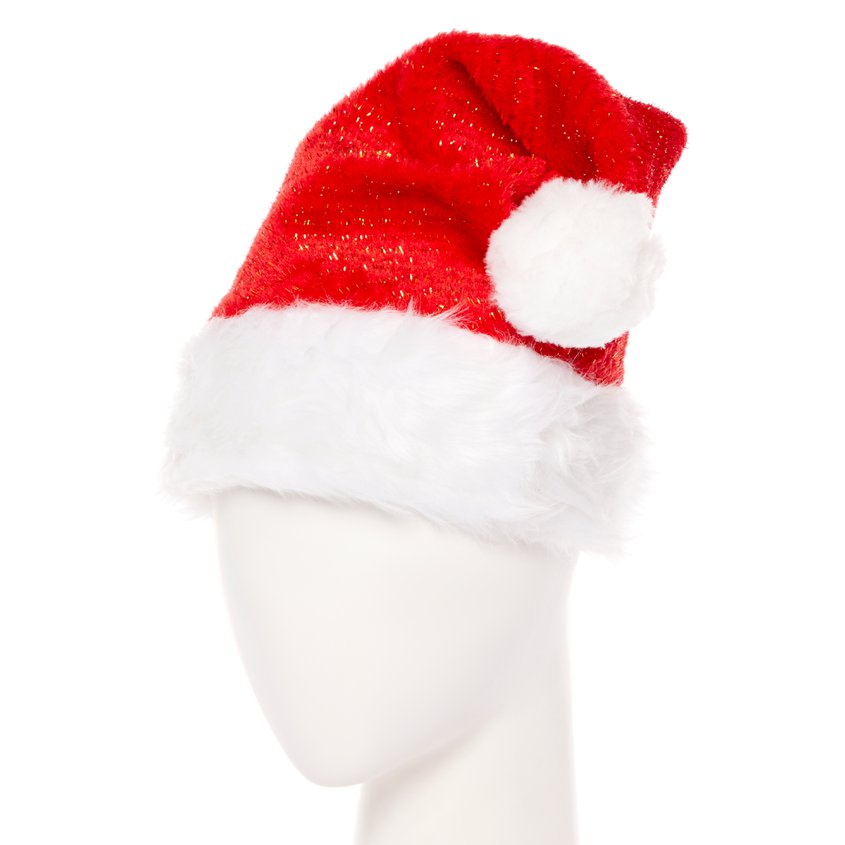 Plush Glitter Santa Hat