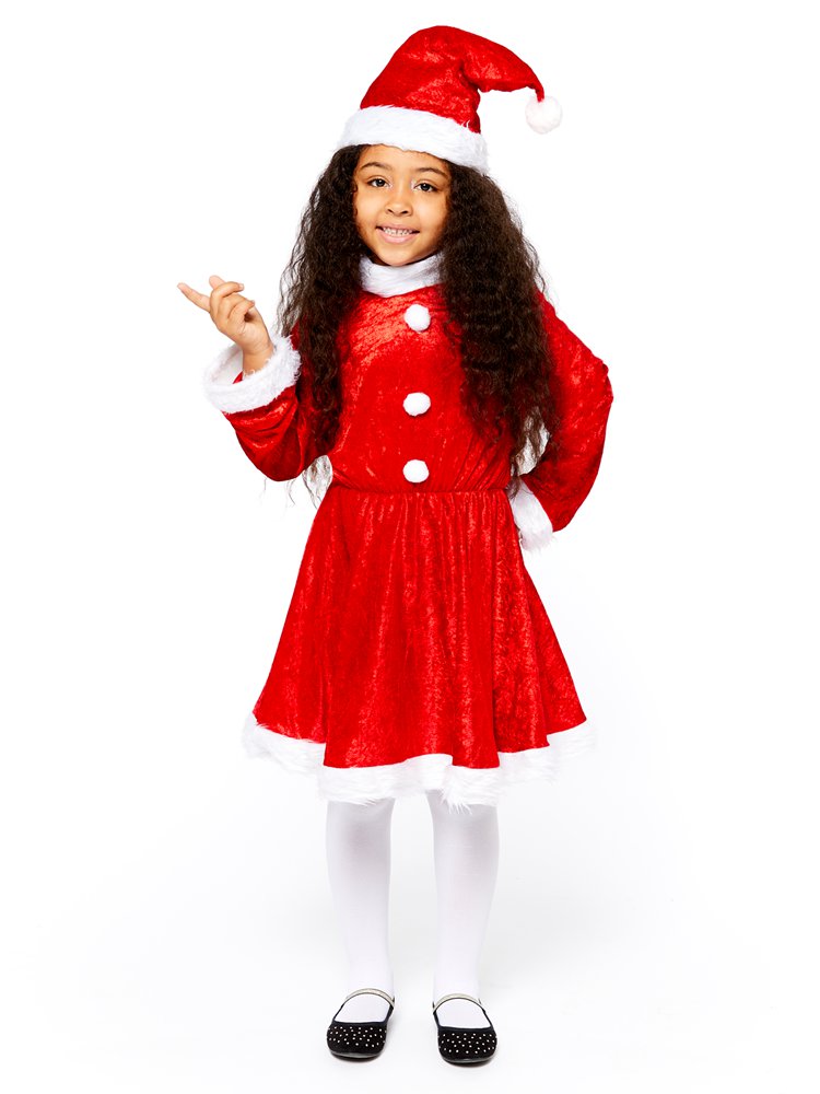 Plush Miss Santa Dress - Child Costume