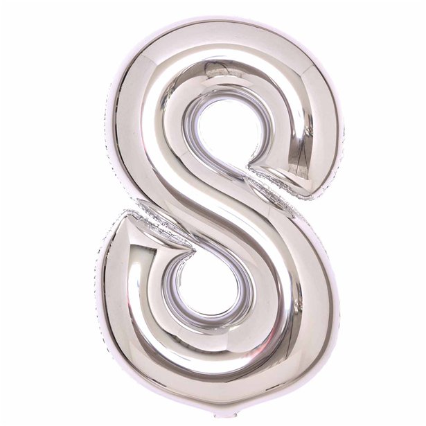 Silver Foil Number Balloons - 34"