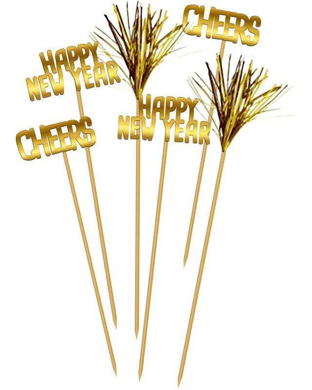 Happy New Year Glass Decorations (12pk)