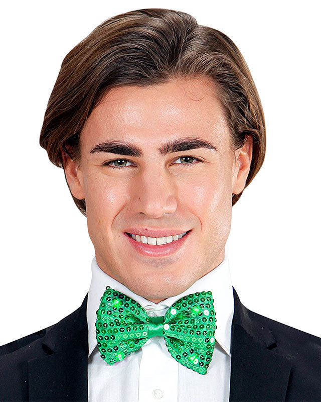 Green LED Sequin Bow Tie